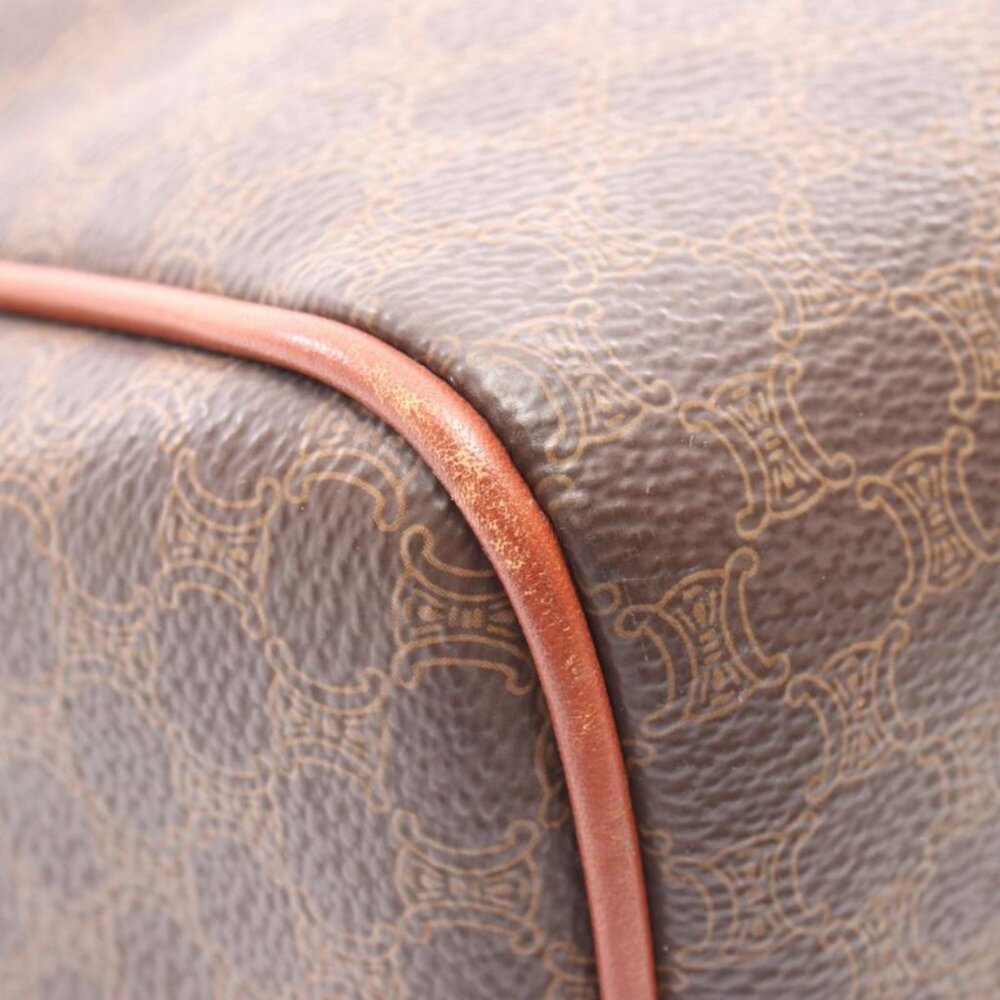 Celine Tote Macadam Dark Brown Canvas Leather Handbag - Picture 9 of 9